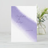 Simple calligraphie violet aquarelle carte de sauv (Debout devant)