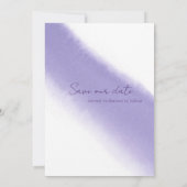 Simple calligraphie violet aquarelle carte de sauv (Dos)