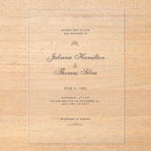 Simple Calligraphy Minimalist Wedding Acryl Uitnodigingen (Voorkant)