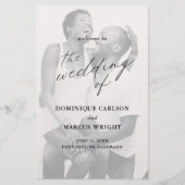 Simple Calligraphy Photo Wedding Program (Voorkant)