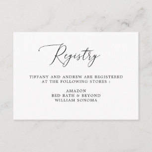 Simple Calligraphy Wedding Gift Registry Cards Informatiekaartje