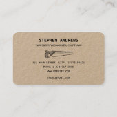 Simple Carpentry Handyman  Builder Tools Visitekaartje (Achterkant)