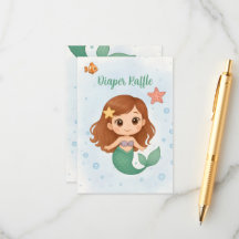 Simple carte d'accompagnement de petite sirène mig