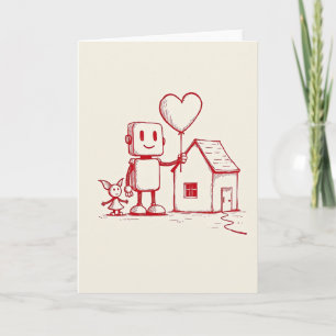 Simple Carte d'Amour pour la Maison du Robot