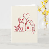 Simple Carte d'Amour pour la Maison du Robot (Fleur jaune)