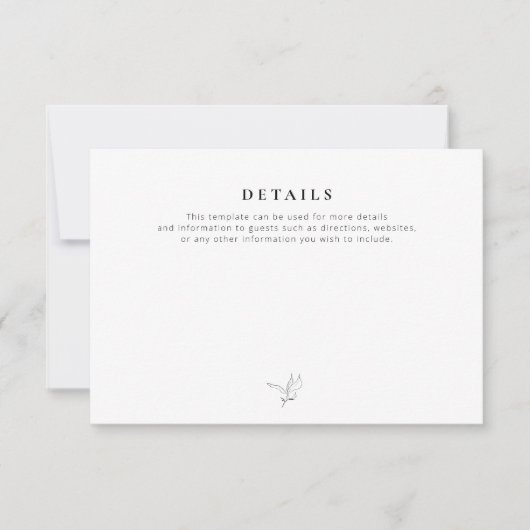 simple carte de détails mariage noir et blanc (Devant)
