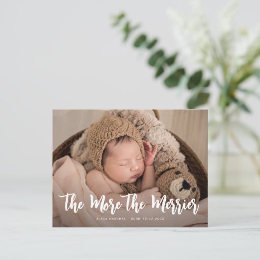 simple carte de faire-part de naissance moderne (Debout devant)