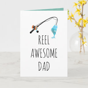 Simple Carte de Fête des Pères avec pêche à la bob
