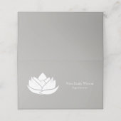Simple carte de fidélité Fleur de Lotus Gris et Bl (Extérieur déplié)