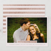 Simple Carte de Mariage Photo Bloc en Or Rose (Devant / Derrière)