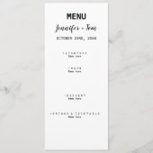 simple carte de menu mariage moderne minimale (Devant)