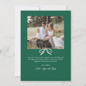 Simple Carte de Noël avec un nœud vert ovale (Dos)