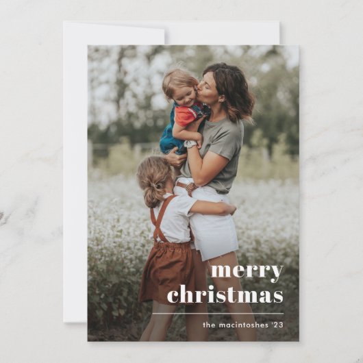 Simple carte de Noël photo typographique (Devant)
