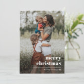 Simple carte de Noël photo typographique (Debout devant)