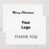 SIMPLE CARTE DE REMERCIEMENTS BLANC (Devant / Derrière)