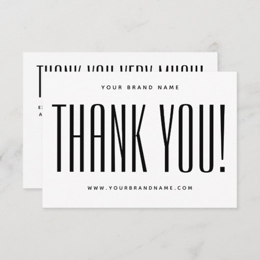 Simple carte de remerciements d'affaires minimalis (Devant / Derrière)