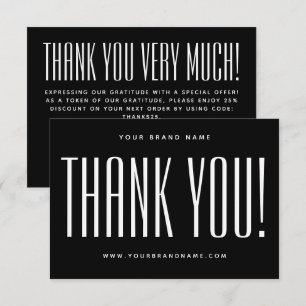 Simple carte de remerciements d'affaires minimalis