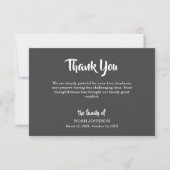 Simple Carte de Remerciements de Funérailles Gris  (Devant)