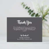 Simple Carte de Remerciements de Funérailles Gris  (Debout devant)