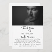 Simple Carte de remerciements de photos funéraires (Devant / Derrière)