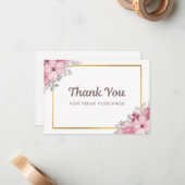 Simple Carte de remerciements Floral (Devant/Arrière en situation)