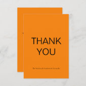 Simple Carte de remerciements orange d'automne (Devant / Derrière)