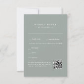 Simple carte de réponse de mariage au code QR Dust (Devant)