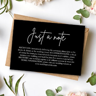 Simple Carte de Réponse Mariage Noir Minimaliste