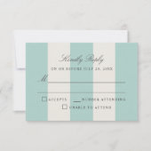 Simple Carte de Réponse Mariage Rayures Cabane Tei (Devant)