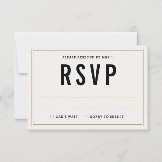 Simple carte de réponse RSVP de mariage rustique - (Devant)