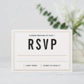 Simple carte de réponse RSVP de mariage rustique - (Debout devant)