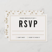 Simple carte de réponse RSVP de mariage rustique - (Devant / Derrière)