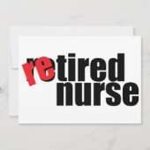 simple carte de retraite d'infirmière vide à l'int (Devant)