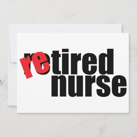 simple carte de retraite d'infirmière vide à l'int (Devant)