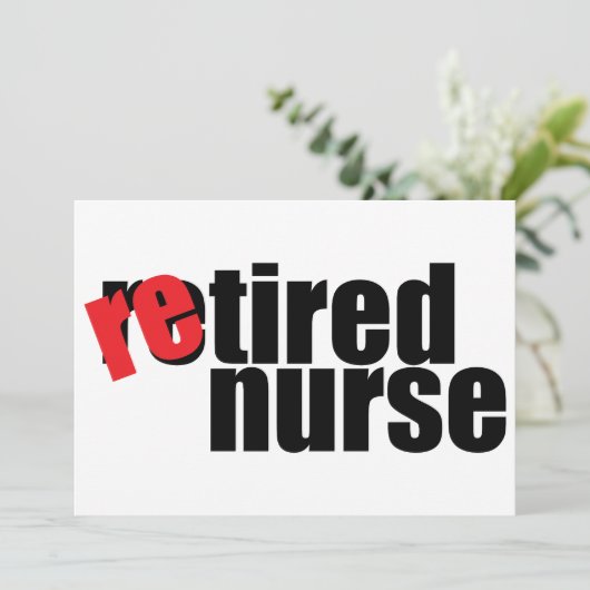 simple carte de retraite d'infirmière vide à l'int (Debout devant)
