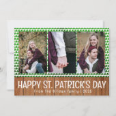 Simple carte de Saint-Patrick trèfles famille 3 ph (Devant)