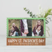 Simple carte de Saint-Patrick trèfles famille 3 ph (Debout devant)