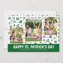 Simple carte de Saint-Patrick trèfles photo de fam