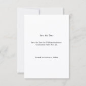 Simple carte de Save the Date pour une fête de rem (Dos)