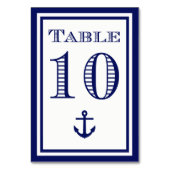Simple carte de table encadrée bleu marine #10 (Dos)