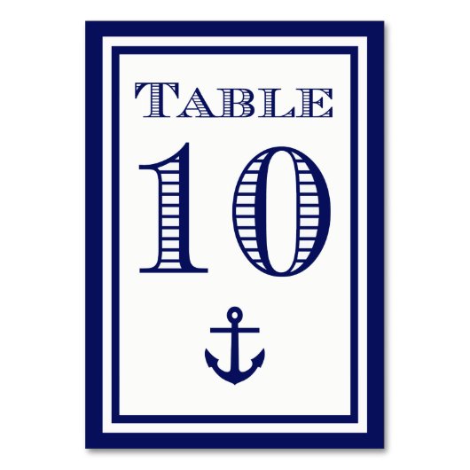 Simple carte de table encadrée bleu marine #10 (Par défaut)