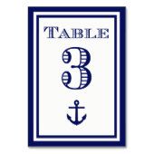 Simple carte de table encadrée bleu marine #3 (Dos)