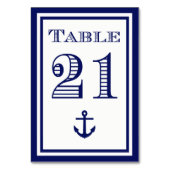 Simple carte de table encadrée bleu marine Ancre # (Dos)
