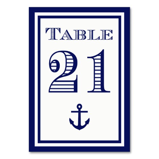 Simple carte de table encadrée bleu marine Ancre # (Par défaut)