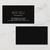 Simple Carte de visite Black White Gold (Devant / Derrière)