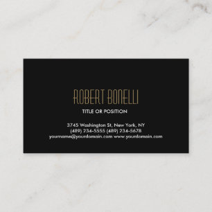 Simple Carte de visite Black White Gold