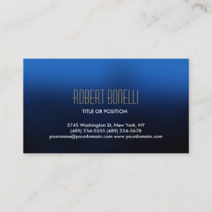Simple Carte de visite bleu blanc or