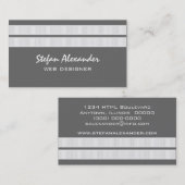 Simple Carte de visite Chic, Gris (Devant / Derrière)