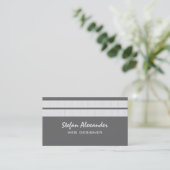 Simple Carte de visite Chic, Gris (Debout devant)