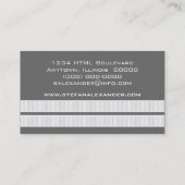 Simple Carte de visite Chic, Gris (Dos)